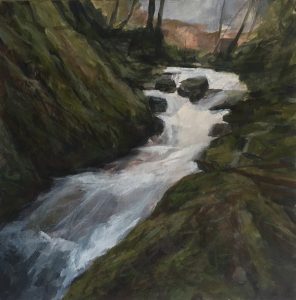 The Deluge - original Welsh waterfall painting